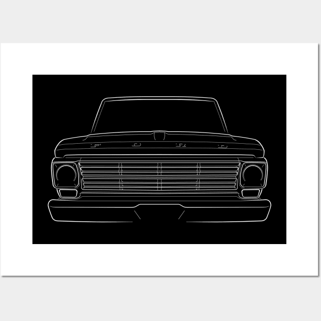 1968 Ford F-100 Pickup - front stencil, white Wall Art by mal_photography